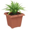 Négyzet virágcserép 24 pcs tégla vörös 20 x 20 x 16 cm műanyag