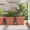 Négyzet virágcserép 24 pcs tégla vörös 33 x 33 x 26 cm műanyag