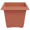 Négyzet virágcserép 24 pcs tégla vörös 33 x 33 x 26 cm műanyag