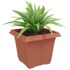 Négyzet virágcserép 24 pcs tégla vörös 33 x 33 x 26 cm műanyag