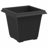 Négyzet virágcserép 24 pcs fekete 16 x 16 x 14 cm műanyag