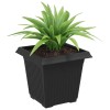 Négyzet virágcserép 24 pcs fekete 16 x 16 x 14 cm műanyag