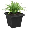 Négyzet virágcserép 24 pcs fekete 20 x 20 x 16 cm műanyag