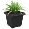 Négyzet virágcserép 24 pcs fekete 28,5 x 28,5 x 22 cm műanyag