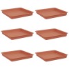 Négyzetes virágtálca 6 pcs tégla vörös 18 x 18 x 2 cm műanyag