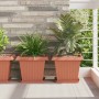 Négyzetes virágtálca 6 pcs tégla vörös 25,5 x 25,5 x 2,5 cm