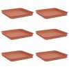 Négyzetes virágtálca 6 pcs tégla vörös 25,5 x 25,5 x 2,5 cm