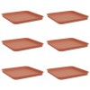 Négyzetes virágtálca 6 pcs tégla vörös 32 x 32 x 2,5 cm műanyag
