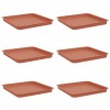 Négyzetes virágtálca 6 pcs tégla vörös 36 x 36 x 2.5 cm műanyag