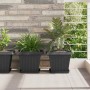 Négyzetes virágtálca 6 pcs fekete 21 x 21 x 2 cm műanyag