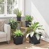 Négyzetes virágtálca 6 pcs fekete 21 x 21 x 2 cm műanyag