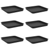 Négyzetes virágtálca 6 pcs fekete 21 x 21 x 2 cm műanyag