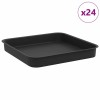Négyzetes virágtálca 24 pcs fekete 15 x 15 x 2 cm műanyag