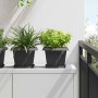 Négyzetes virágtálca 24 pcs fekete 18 x 18 x 2 cm műanyag