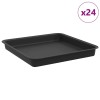 Négyzetes virágtálca 24 pcs fekete 18 x 18 x 2 cm műanyag