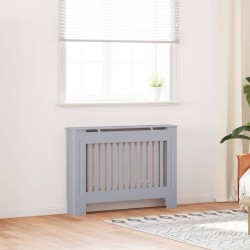 Radiátor fedezék 2 pcs szürke 112 x 19 x 81.5 cm faanyag