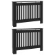 Radiátor fedezék 2 pcs fekete 112 x 19 x 81.5 cm faanyag