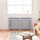 Radiátor fedezék 2 pcs szürke 152 x 19 x 81.5 cm faanyag