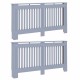 Radiátor fedezék 2 pcs szürke 152 x 19 x 81.5 cm faanyag