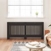 Radiátor fedezék 2 pcs fekete 172 x 19 x 81,5 cm szerelt fa