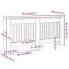 Radiátor fedezék 2 pcs fekete 172 x 19 x 81,5 cm szerelt fa