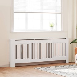 Radiátor fedezék 2 pcs fehér (142-205) x 20.5 x 81.5 cm faanyag
