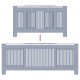 Radiátor fedezék 2 pcs szürke (142-205) x 20.5 x 81.5 cm