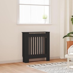 Radiátor fedezék 2 pcs fekete 78 x 19 x 81.5 cm faanyag