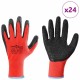 Munkakesztyűk 24 pcs piros és fekete 9 / l latex bevonat