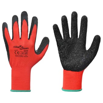 Munkakesztyűk 24 pcs piros és fekete 11 / xxl latex bevonat