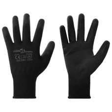 Munkakesztyűk 12 pcs fekete 10 / xl poliészter