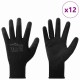 Munkakesztyűk 12 pcs fekete 10 / xl poliészter