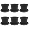 Növénycserép 6 pcs fekete ø 12,5 x 10 cm műanyag