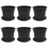 Növénycserép 6 pcs fekete ø 15 x 12 cm műanyag