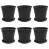 Növénycserép 6 pcs fekete ø 17 x 14 cm műanyag