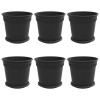 Növénycserép 6 pcs fekete ø 19 x 16 cm műanyag