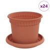 Növénycserép 24 pcs tégla vörös ø 12,5 x 10 cm műanyag