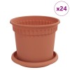 Növénycserép 24 pcs tégla vörös ø 15 x 12 cm műanyag