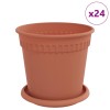 Növénycserép 24 pcs tégla vörös ø 17 x 14 cm műanyag