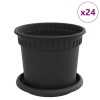 Növénycserép 24 pcs fekete ø 15 x 12 cm műanyag