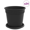 Növénycserép 24 pcs fekete ø 17 x 14 cm műanyag