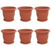 Növénycserép 6 pcs tégla vörös ø 30 x 25 cm műanyag