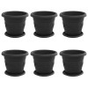 Növénycserép 6 pcs fekete ø 22 x 18 cm műanyag