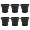 Növénycserép 6 pcs fekete ø 26 x 21.5 cm műanyag