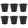 Növénycserép 6 pcs fekete ø 30 x 25 cm műanyag