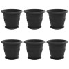 Növénycserép 6 pcs fekete ø 34 x 28 cm műanyag