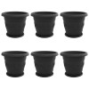 Növénycserép 6 pcs fekete ø 39 x 32 cm műanyag