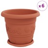 Növénycserép 24 pcs tégla vörös ø 30 x 25 cm műanyag