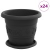 Növénycserép 24 pcs fekete ø 22 x 18 cm műanyag