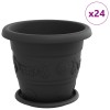 Növénycserép 24 pcs fekete ø 26 x 21.5 cm műanyag
